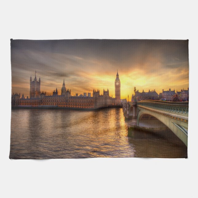 Monuments | Big Ben & Houses of Parliament Tea Towel (Horizontal)