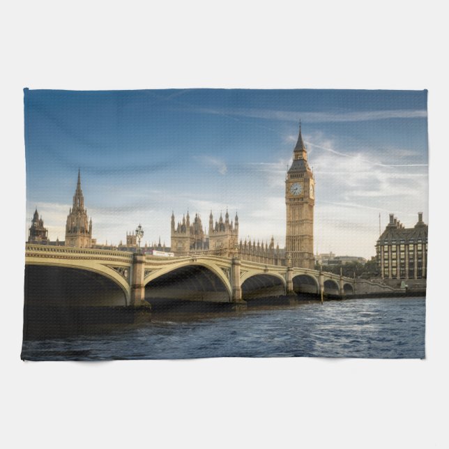 Monuments | Big Ben, London England Tea Towel (Horizontal)