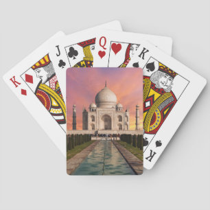 Monuments Colorful View of the Taj Mahal Playing Cards