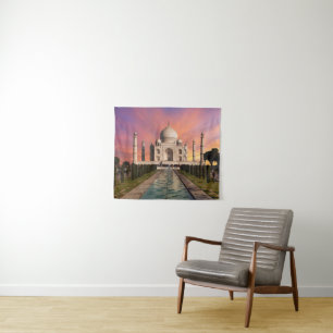 Monuments Colorful View of the Taj Mahal Tapestry