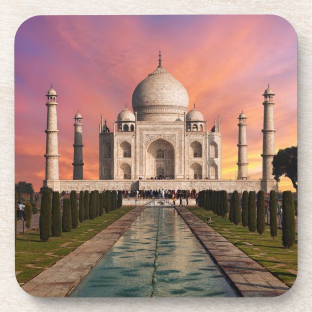 Monuments | Colourful View of the Taj Mahal Coaster (Front)
