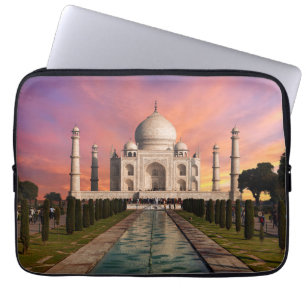 Monuments Colourful View of the Taj Mahal Laptop Sleeve