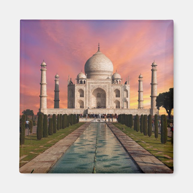 Monuments | Colourful View of the Taj Mahal Magnet (Front)
