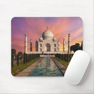 Monuments Colourful View of the Taj Mahal Mouse Mat