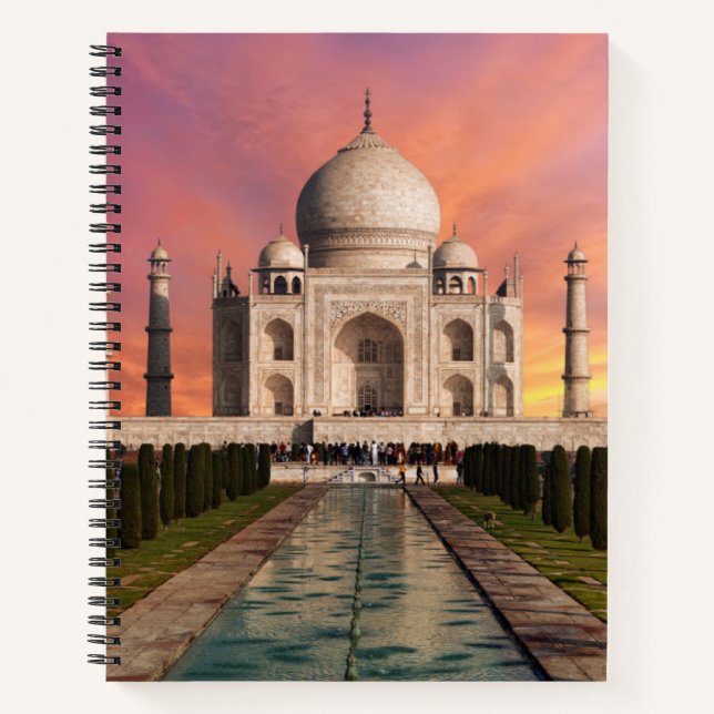 Monuments | Colourful View of the Taj Mahal Notebook (Front)