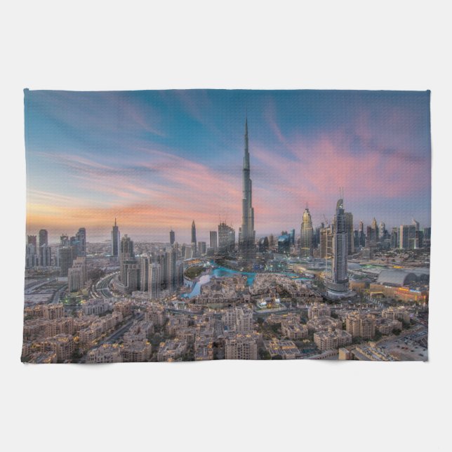 Monuments | Dubai Cityscape Tea Towel (Horizontal)