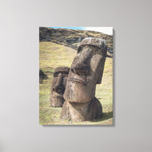 Monuments   Easter Island, Chile Canvas Print