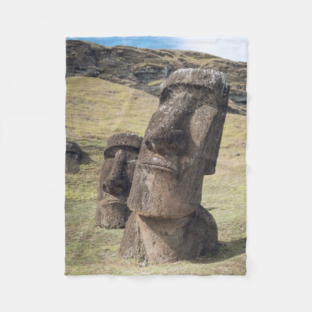 Monuments | Easter Island, Chile Fleece Blanket (Front)