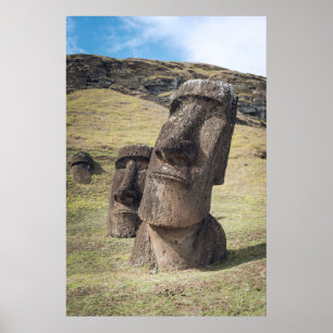 Monuments Easter Island, Chile Poster