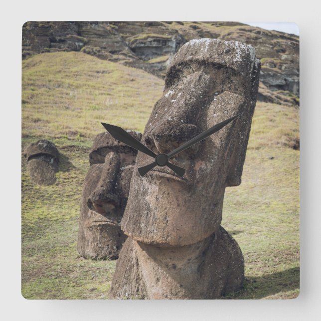 Monuments | Easter Island, Chile Square Wall Clock (Front)