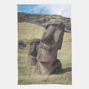Monuments Easter Island, Chile Tea Towel