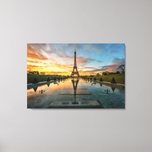 Monuments | Eiffel Tower Sunrise Canvas Print (Front)