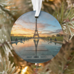 Monuments Eiffel Tower Sunrise Ornament