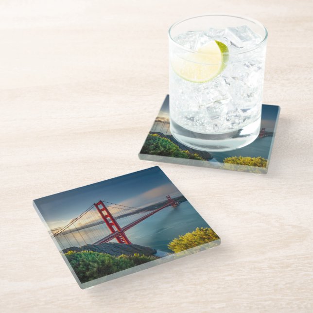 Monuments | Golden Gate San Francisco Glass Coaster (Angled)