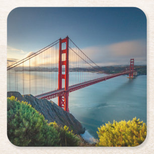Monuments   Golden Gate San Francisco Square Paper Coaster