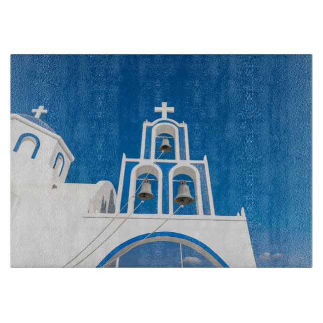 Monuments | Greek Blue Dome Church Cutting Board (Front)