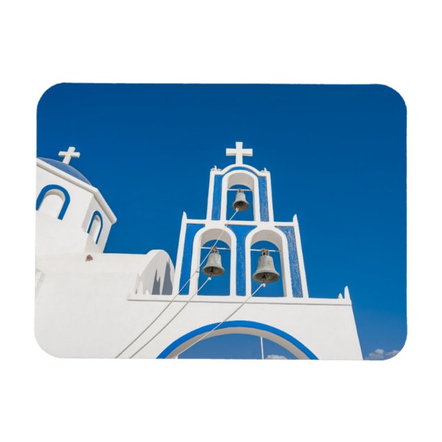 Monuments | Greek Blue Dome Church Magnet (Horizontal)