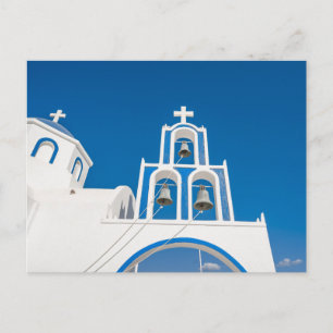 Monuments   Greek Blue Dome Church Postcard