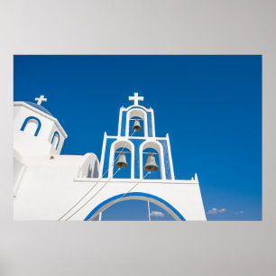 Monuments   Greek Blue Dome Church Poster