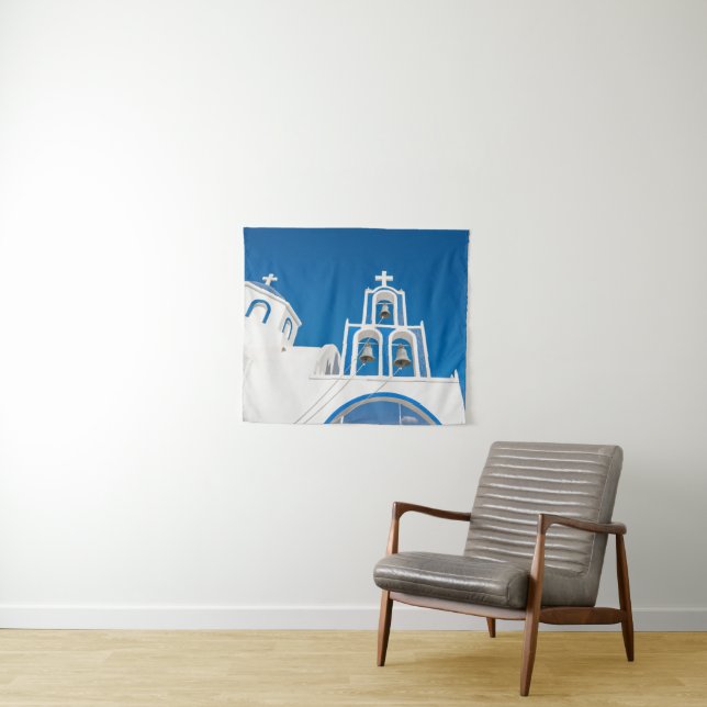 Monuments | Greek Blue Dome Church Tapestry (In Situ (Horizontal))