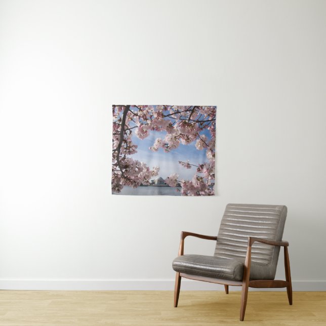 Monuments | Jefferson Memorial Cherry Blossoms Tapestry (In Situ (Horizontal))