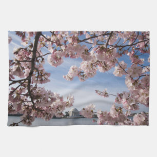 Monuments   Jefferson Memorial Cherry Blossoms Tea Towel