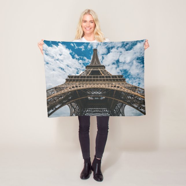 Monuments | Looking Up at the Eiffel Tower Fleece Blanket (In Situ)