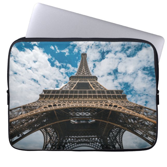 Monuments | Looking Up at the Eiffel Tower Laptop Sleeve (Front)