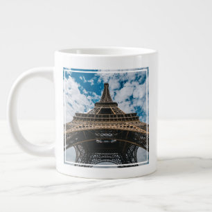Monuments Looking Up at the Eiffel Tower Large Coffee Mug