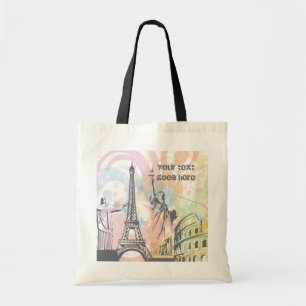Monuments of the world custom tote bag