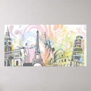 Monuments of the world poster