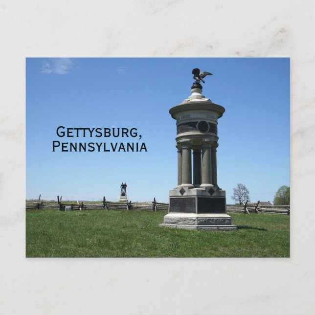Monuments on the Gettysburg Battlefield Postcard (Front)