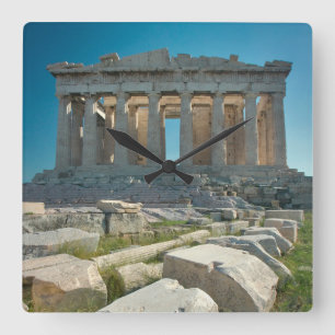 Monuments   Parthenon Athens, Greece Square Wall Clock