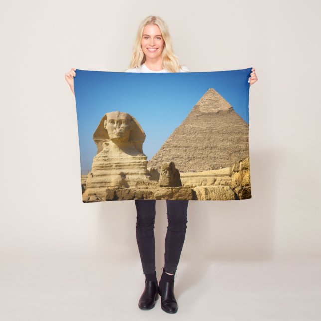 Monuments | Sphinx & Pyramid of Egypt Fleece Blanket (In Situ)
