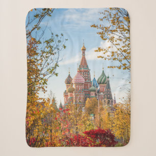 Monuments St. Basil's Cathedral Moscow Sherpa Blanket