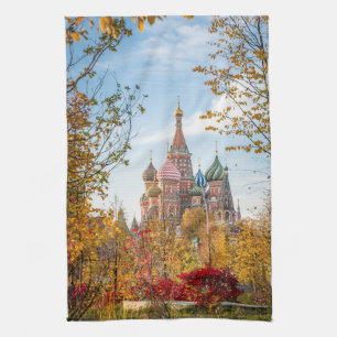 Monuments St. Basil's Cathedral Moscow Tea Towel