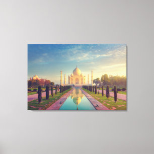 Monuments   Taj Mahal Colours Canvas Print