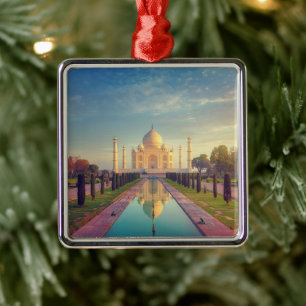 Monuments Taj Mahal Colours Metal Tree Decoration