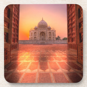 Monuments Taj Mahal, India at Sunset Coaster