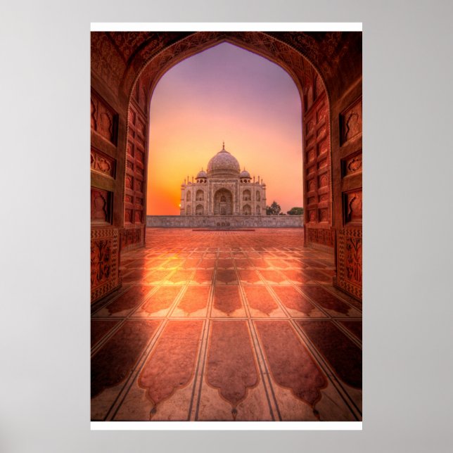 Monuments | Taj Mahal, India at Sunset Poster (Front)