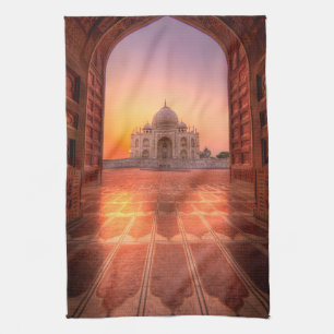 Monuments   Taj Mahal, India at Sunset Tea Towel
