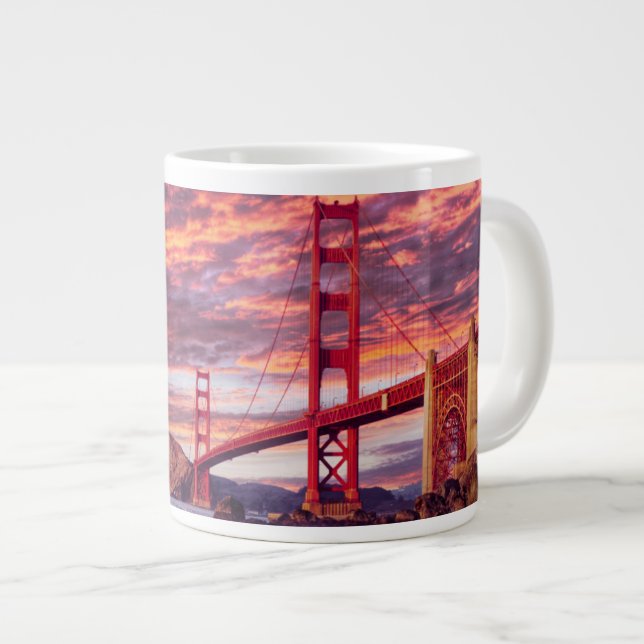 Monuments | The Golden Gate San Francisco, CA Large Coffee Mug (Front Right)