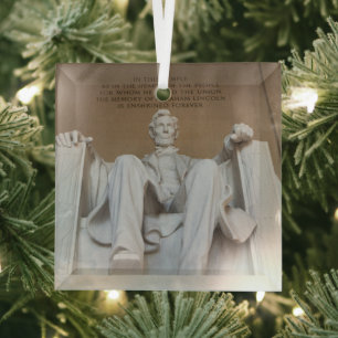 Monuments   The Lincoln Memorial Glass Tree Decoration