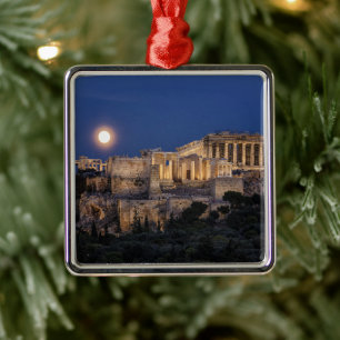 Monuments   The Parthenon Athens, Greece Metal Tree Decoration