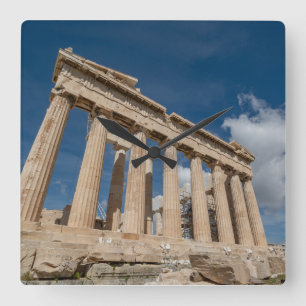 Monuments The Parthenon, Greece Square Wall Clock