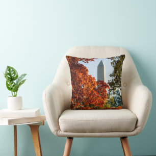 Monuments Washington Monument in Autumn Cushion
