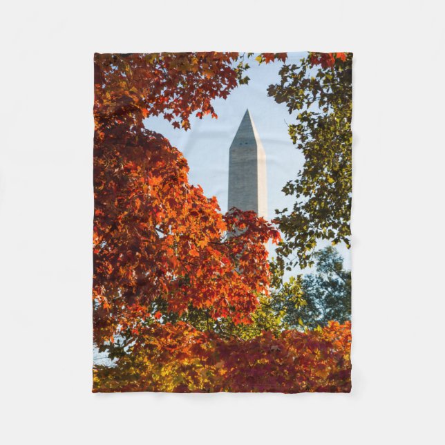 Monuments | Washington Monument in Autumn Fleece Blanket (Front)