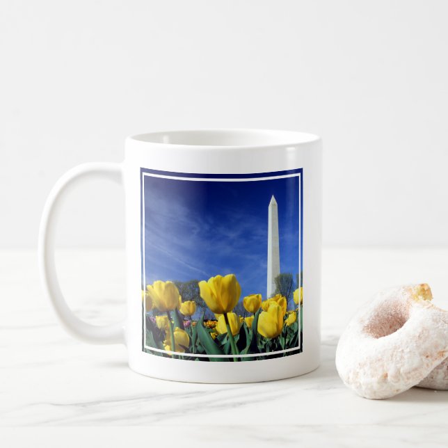 Monuments | Washington Monument in Spring Coffee Mug (With Donut)