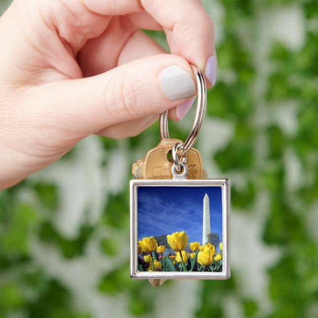 Monuments | Washington Monument in Spring Key Ring (Hand)
