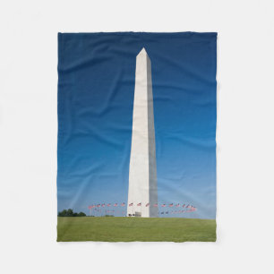 Monuments Washington Monument with Flags Fleece Blanket